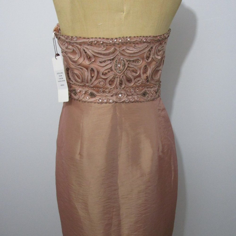 Bustier Cocktail Dress Strapless Beaded Bodice Wedding - Picture 4 of 9